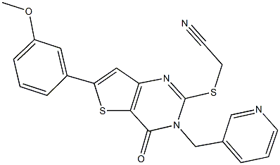 {[6-(3-methoxyphenyl)-4-oxo-3-(3-pyridinylmethyl)-3,4-dihydrothieno[3,2-d]pyrimidin-2-yl]sulfanyl}acetonitrile 结构式