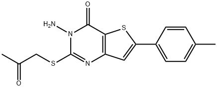 3-amino-6-(4-methylphenyl)-2-[(2-oxopropyl)sulfanyl]thieno[3,2-d]pyrimidin-4(3H)-one 结构式