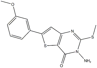 3-amino-6-(3-methoxyphenyl)-2-(methylsulfanyl)thieno[3,2-d]pyrimidin-4(3H)-one 结构式