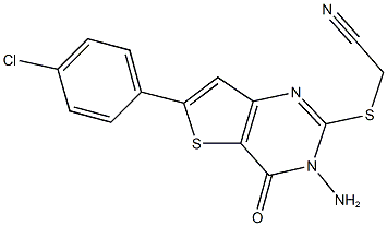 {[3-amino-6-(4-chlorophenyl)-4-oxo-3,4-dihydrothieno[3,2-d]pyrimidin-2-yl]sulfanyl}acetonitrile 结构式