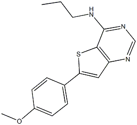 N-[6-(4-methoxyphenyl)thieno[3,2-d]pyrimidin-4-yl]-N-propylamine 结构式