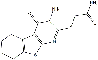 2-[(3-amino-4-oxo-3,4,5,6,7,8-hexahydro[1]benzothieno[2,3-d]pyrimidin-2-yl)sulfanyl]acetamide 结构式