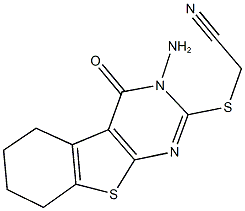 [(3-amino-4-oxo-3,4,5,6,7,8-hexahydro[1]benzothieno[2,3-d]pyrimidin-2-yl)sulfanyl]acetonitrile 结构式