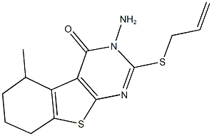 2-(allylsulfanyl)-3-amino-5-methyl-5,6,7,8-tetrahydro[1]benzothieno[2,3-d]pyrimidin-4(3H)-one 结构式