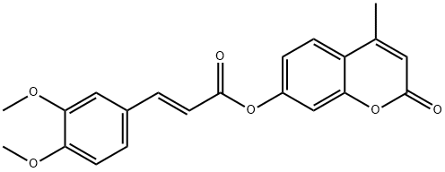 4-methyl-2-oxo-2H-chromen-7-yl 3-(3,4-dimethoxyphenyl)acrylate 结构式