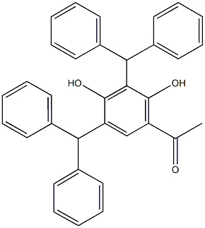 1-(3,5-dibenzhydryl-2,4-dihydroxyphenyl)ethanone 结构式