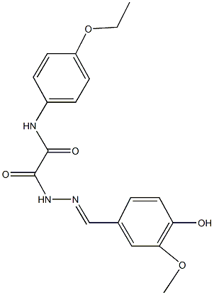 N-(4-ethoxyphenyl)-2-[2-(4-hydroxy-3-methoxybenzylidene)hydrazino]-2-oxoacetamide 结构式