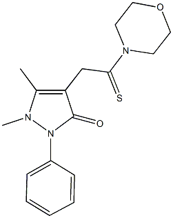 1,5-dimethyl-4-[2-(4-morpholinyl)-2-thioxoethyl]-2-phenyl-1,2-dihydro-3H-pyrazol-3-one 结构式