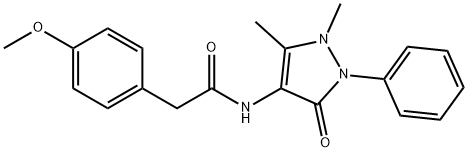 N-(1,5-dimethyl-3-oxo-2-phenyl-2,3-dihydro-1H-pyrazol-4-yl)-2-(4-methoxyphenyl)acetamide 结构式