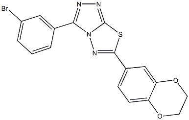 3-(3-bromophenyl)-6-(2,3-dihydro-1,4-benzodioxin-6-yl)[1,2,4]triazolo[3,4-b][1,3,4]thiadiazole 结构式