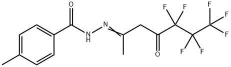 N'-(4,4,5,5,6,6,6-heptafluoro-1-methyl-3-oxohexylidene)-4-methylbenzohydrazide 结构式