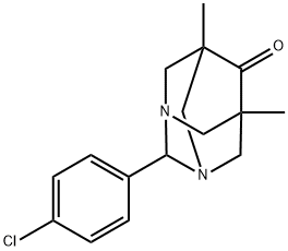 2-(4-chlorophenyl)-5,7-dimethyl-1,3-diazatricyclo[3.3.1.1~3,7~]decan-6-one 结构式
