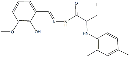 2-(2,4-dimethylanilino)-N'-(2-hydroxy-3-methoxybenzylidene)butanohydrazide 结构式