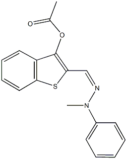 2-(2-methylbenzohydrazonoyl)-1-benzothien-3-yl acetate 结构式