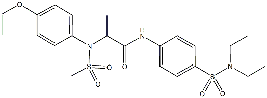 N-{4-[(diethylamino)sulfonyl]phenyl}-2-[4-ethoxy(methylsulfonyl)anilino]propanamide 结构式