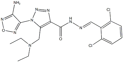 1-(4-amino-1,2,5-oxadiazol-3-yl)-N'-(2,6-dichlorobenzylidene)-5-[(diethylamino)methyl]-1H-1,2,3-triazole-4-carbohydrazide 结构式