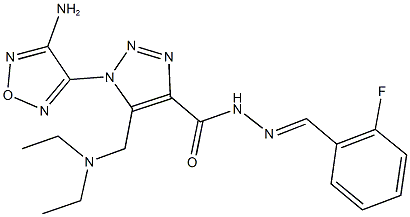1-(4-amino-1,2,5-oxadiazol-3-yl)-5-[(diethylamino)methyl]-N'-(2-fluorobenzylidene)-1H-1,2,3-triazole-4-carbohydrazide 结构式