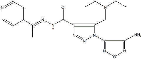 1-(4-amino-1,2,5-oxadiazol-3-yl)-5-[(diethylamino)methyl]-N'-[1-(4-pyridinyl)ethylidene]-1H-1,2,3-triazole-4-carbohydrazide 结构式