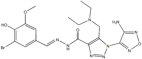 1-(4-amino-1,2,5-oxadiazol-3-yl)-N'-(3-bromo-4-hydroxy-5-methoxybenzylidene)-5-[(diethylamino)methyl]-1H-1,2,3-triazole-4-carbohydrazide 结构式