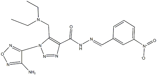 1-(4-amino-1,2,5-oxadiazol-3-yl)-5-[(diethylamino)methyl]-N'-{3-nitrobenzylidene}-1H-1,2,3-triazole-4-carbohydrazide 结构式