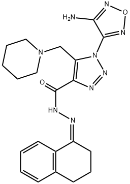 1-(4-amino-1,2,5-oxadiazol-3-yl)-N'-(3,4-dihydro-1(2H)-naphthalenylidene)-5-(1-piperidinylmethyl)-1H-1,2,3-triazole-4-carbohydrazide 结构式