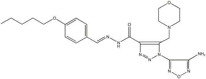 1-(4-amino-1,2,5-oxadiazol-3-yl)-5-(4-morpholinylmethyl)-N'-[4-(pentyloxy)benzylidene]-1H-1,2,3-triazole-4-carbohydrazide 结构式