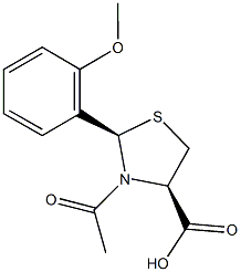 3-acetyl-2-(2-methoxyphenyl)-1,3-thiazolidine-4-carboxylic acid 结构式