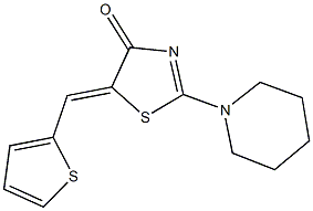 2-(1-piperidinyl)-5-(2-thienylmethylene)-1,3-thiazol-4(5H)-one 结构式