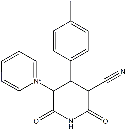 1-[5-cyano-4-(4-methylphenyl)-2,6-dioxo-3-piperidinyl]pyridinium 结构式