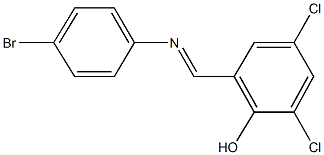 2-{[(4-bromophenyl)imino]methyl}-4,6-dichlorophenol 结构式