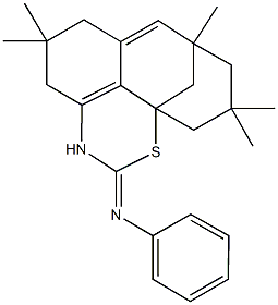 N-[7,7,11,13,13-pentamethyl-2-thia-4-azatetracyclo[7.5.1.1~1,11~.0~5,15~]hexadeca-5(15),9-dien-3-ylidene]-N-phenylamine 结构式