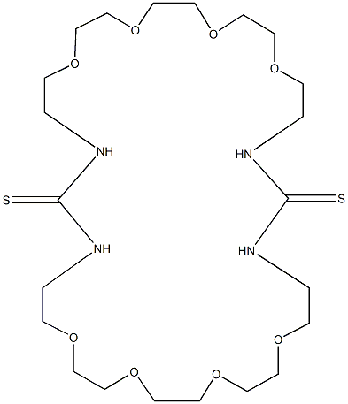 1,9,12,15,18,26,29,32-octaoxa-4,6,21,23-tetraazacyclotetratriacontane-5,22-dithione 结构式