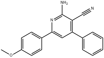 2-amino-6-(4-methoxyphenyl)-4-phenylnicotinonitrile 结构式