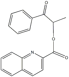 1-methyl-2-oxo-2-phenylethyl 2-quinolinecarboxylate 结构式