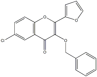 3-(benzyloxy)-6-chloro-2-(2-furyl)-4H-chromen-4-one 结构式