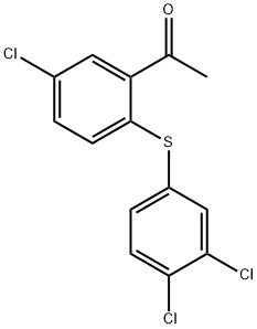 1-{5-chloro-2-[(3,4-dichlorophenyl)sulfanyl]phenyl}ethanone 结构式