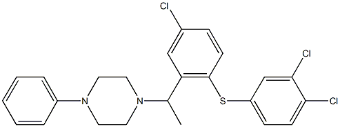 4-chloro-2-[1-(4-phenyl-1-piperazinyl)ethyl]phenyl 3,4-dichlorophenyl sulfide 结构式