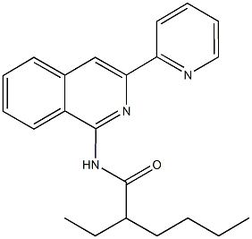 2-ethyl-N-[3-(2-pyridinyl)-1-isoquinolinyl]hexanamide 结构式