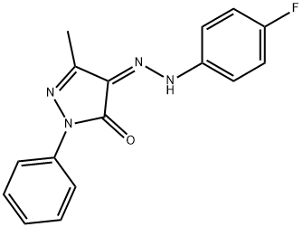 3-methyl-1-phenyl-1H-pyrazole-4,5-dione 4-[(4-fluorophenyl)hydrazone] 结构式