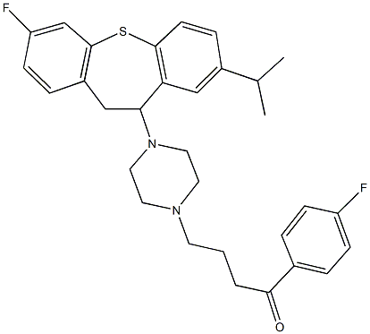 4-[4-(3-fluoro-8-isopropyl-10,11-dihydrodibenzo[b,f]thiepin-10-yl)-1-piperazinyl]-1-(4-fluorophenyl)-1-butanone 结构式