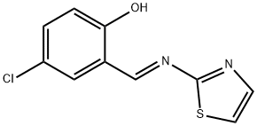 4-chloro-2-[(1,3-thiazol-2-ylimino)methyl]phenol 结构式