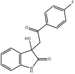 3-[2-(4-fluorophenyl)-2-oxoethyl]-3-hydroxy-1,3-dihydro-2H-indol-2-one 结构式