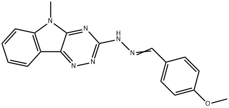 4-methoxybenzaldehyde (5-methyl-5H-[1,2,4]triazino[5,6-b]indol-3-yl)hydrazone 结构式