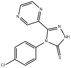 4-(4-氯苯基)-5-(吡嗪-2-基)-4H-1,2,4-三唑-3-硫醇 结构式