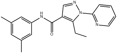 N-(3,5-dimethylphenyl)-5-ethyl-1-(2-pyridinyl)-1H-pyrazole-4-carboxamide 结构式