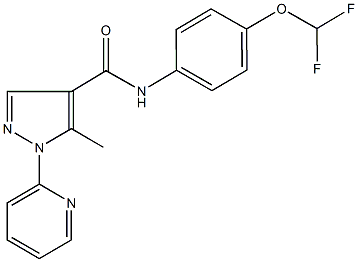 N-[4-(difluoromethoxy)phenyl]-5-methyl-1-(2-pyridinyl)-1H-pyrazole-4-carboxamide 结构式