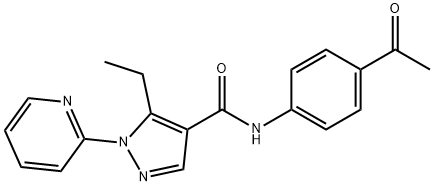 N-(4-acetylphenyl)-5-ethyl-1-(2-pyridinyl)-1H-pyrazole-4-carboxamide 结构式