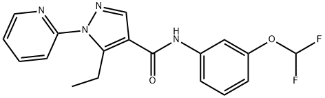 N-[3-(difluoromethoxy)phenyl]-5-ethyl-1-(2-pyridinyl)-1H-pyrazole-4-carboxamide 结构式