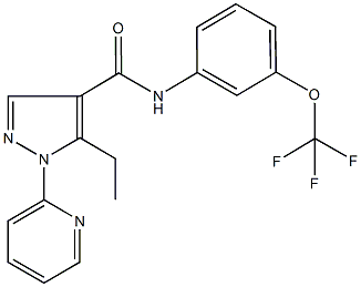 5-ethyl-1-(2-pyridinyl)-N-[3-(trifluoromethoxy)phenyl]-1H-pyrazole-4-carboxamide 结构式