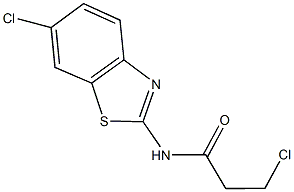 3-chloro-N-(6-chloro-1,3-benzothiazol-2-yl)propanamide 结构式